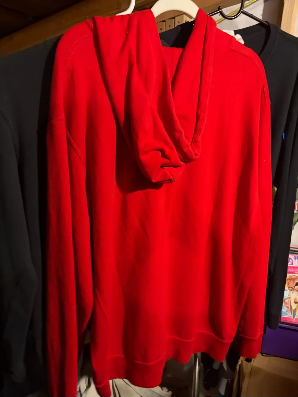 Polo By Ralph Lauren Designer Full Zip Red Hoodie Sweatshirt/ Sweater size XL
